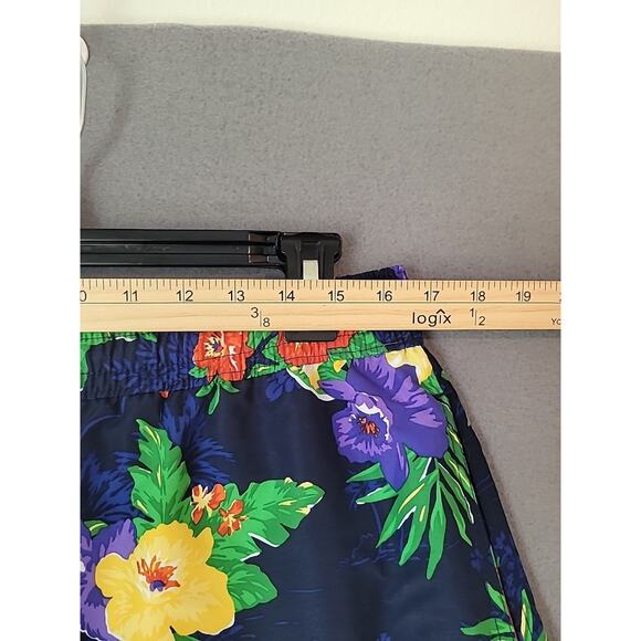 Polo Ralph Lauren Swim Trunks XL Navy Floral Hawaiian Shorts 5" Inseam EUC - Picture 7 of 10